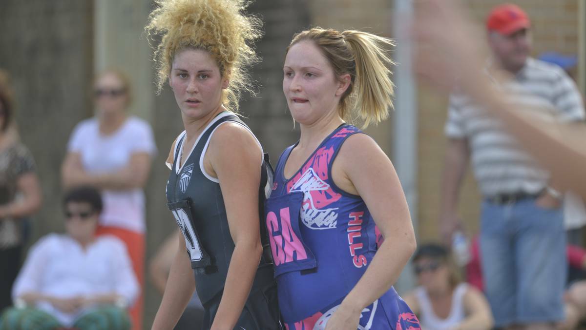 Hills Solicitors’ Katherine Zohrab (right) and Lantry Plumbings Kaitlyne Watson will line up in Saturday’s grand final a year after Lantry’s upset premiership victory.