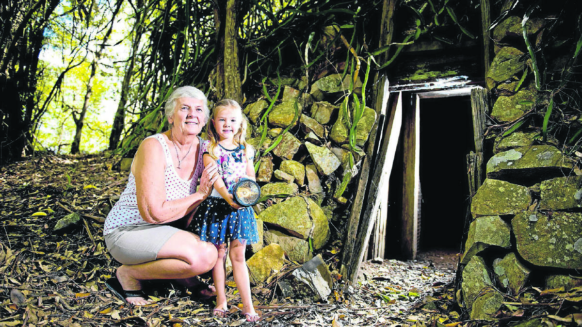 Judy Styman and her granddaughter at the Paterson air raid shelter.