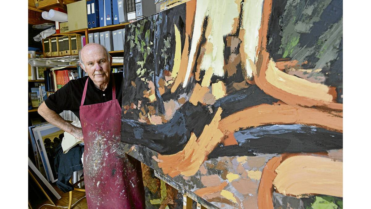 THE PAINTER: Barry Maitland with his latest painting.