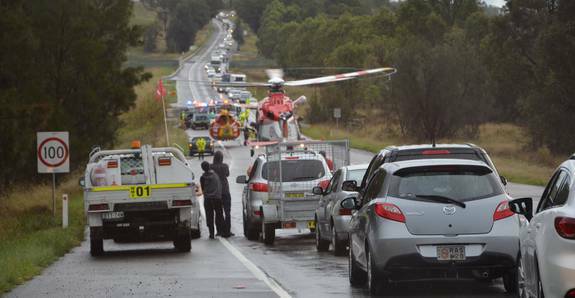 TRAGEDY: Crash north-west of Singleton claims two lives. Picture by Shannon Dann.