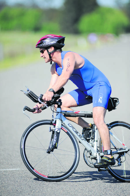 SEASON STARTS:  Gerrard O’Connor competes in the opening event of Maitland Triathlon Club’s summer season.  	Picture by CATH BOWEN