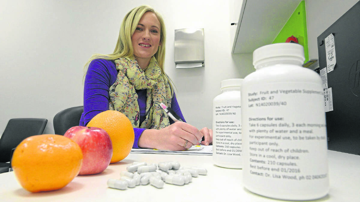 NEW TRIAL:  Bronwyn Berthon with the fruit and vegetable pills that could reduce the risk of a range of diseases.  