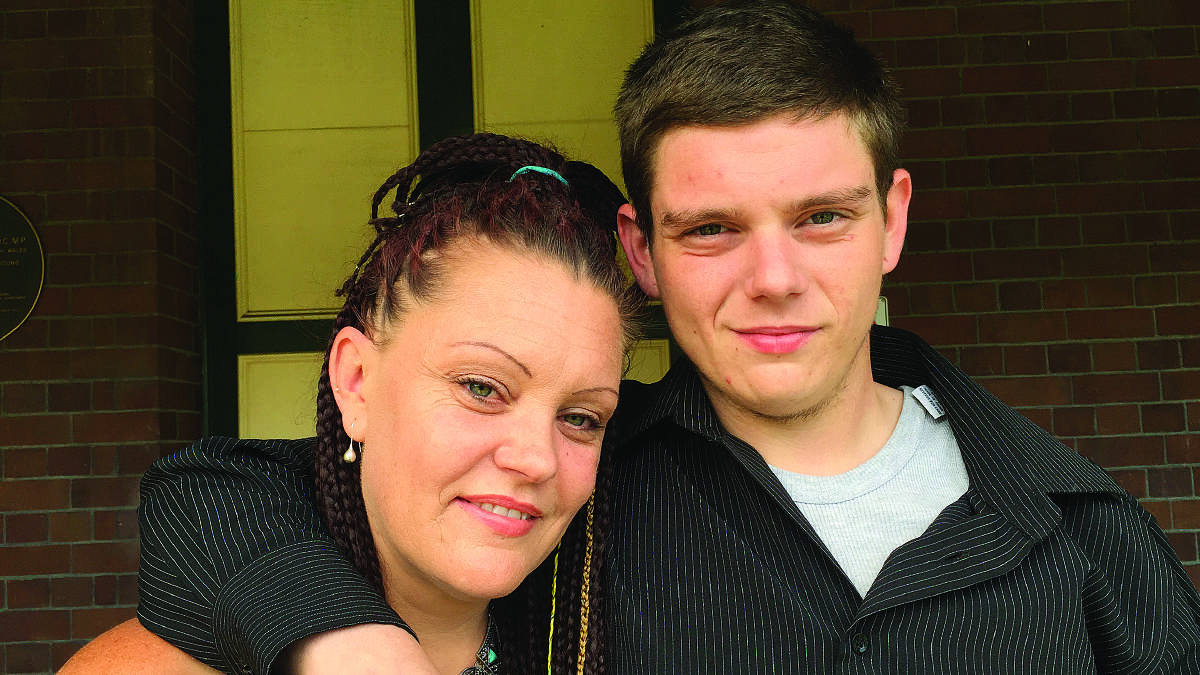 CLEAN: Lennon Jai Weekes-Brooke and his mother Julie outside Maitland Court yesterday. 	Picture by ALAN HARDIE