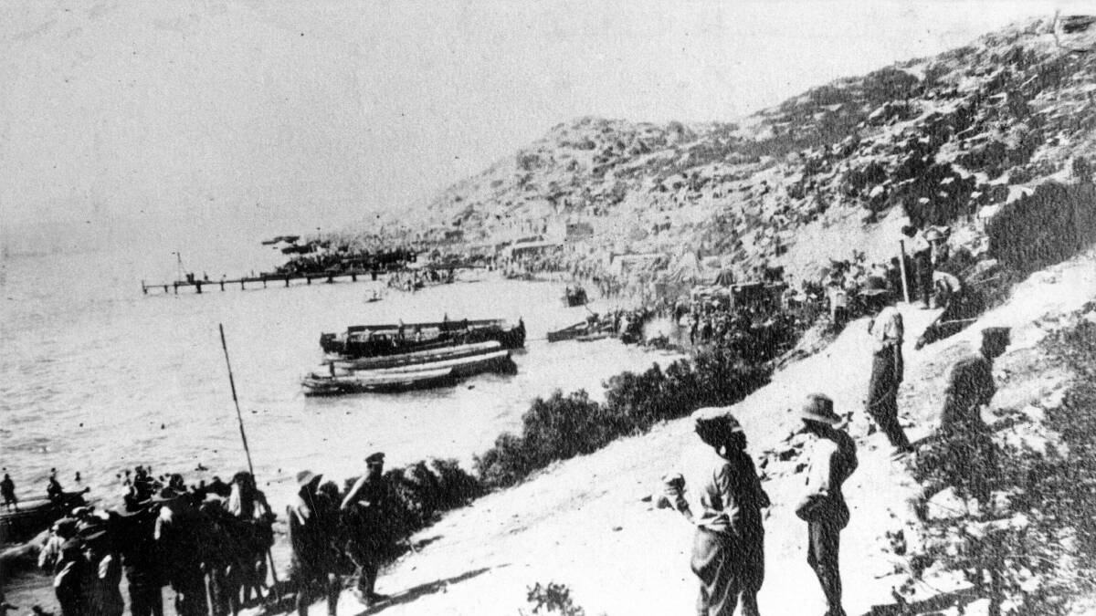 LANDING: The beach at Gallipoli which was to become a bloodbath.
