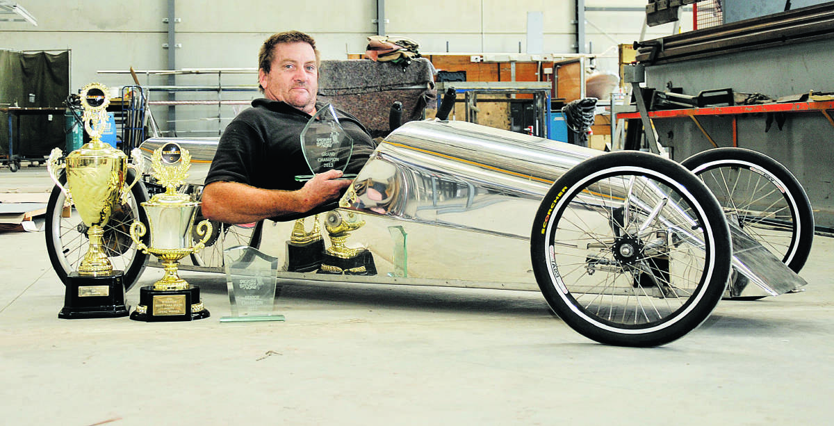FULL THROTTLE:  Phillip Foote who will defend his Gresford Billy Cart Derby crown.   