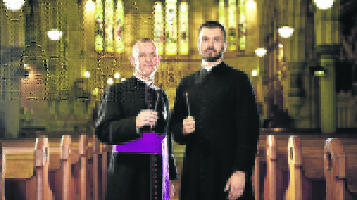 Father David Battrick and Service of Hope organiser, Deacon Will Johnston.
                  	Picture by  PERRY DUFFIN 