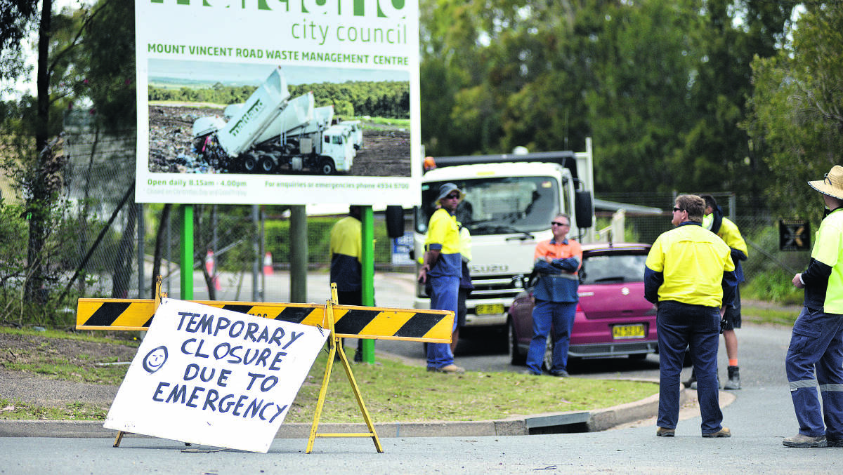 SUSPICIOUS ITEM: The discovery of a military-style canister forced the closure of the Mount Vincent Waste Management Centre on Monday.
