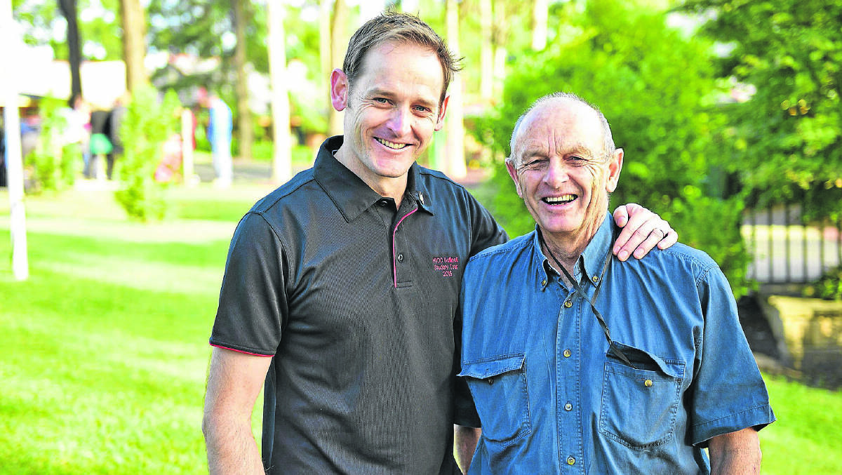 INSPIRING: Maitland Christian High School teacher Craig Shafer and David Shafer. 	Picture by PERRY DUFFIN 130415PD0293