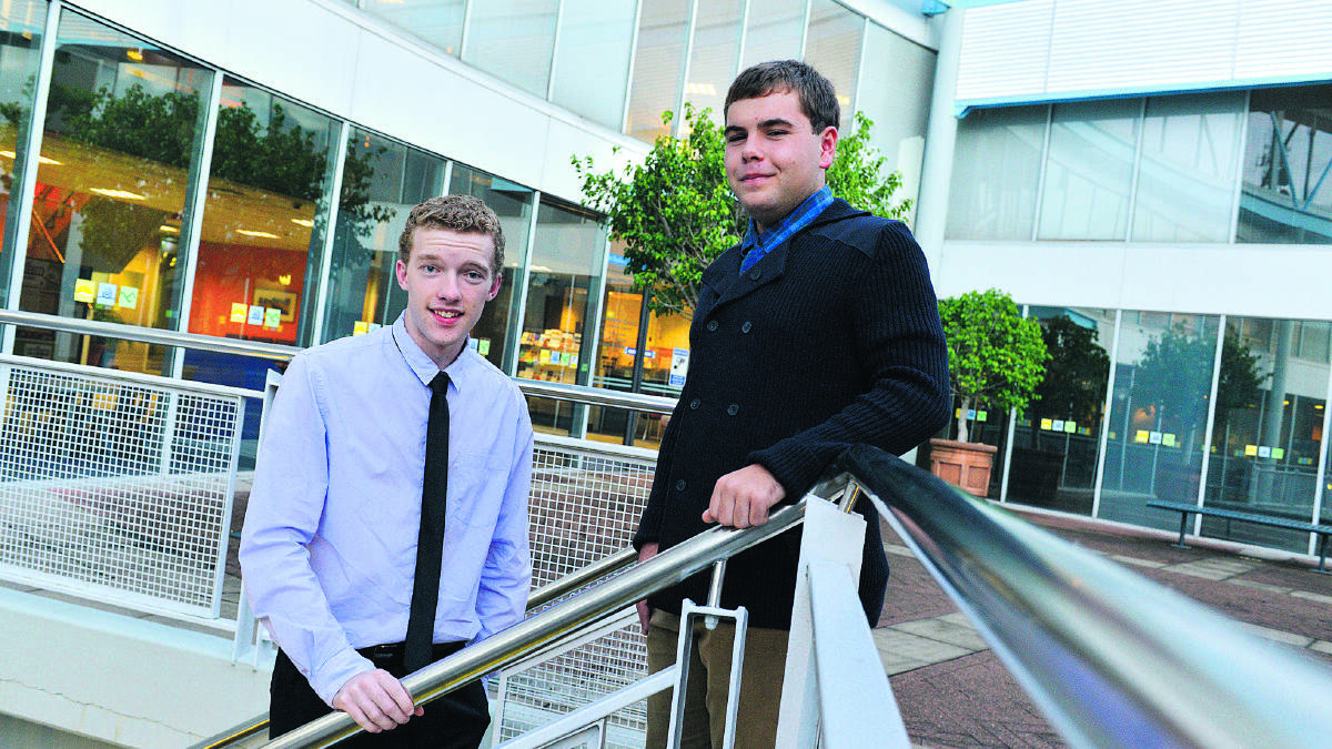 HELPING HAND: Brady Cooper and William Reay received scholarships from Port Stephens Council.  	