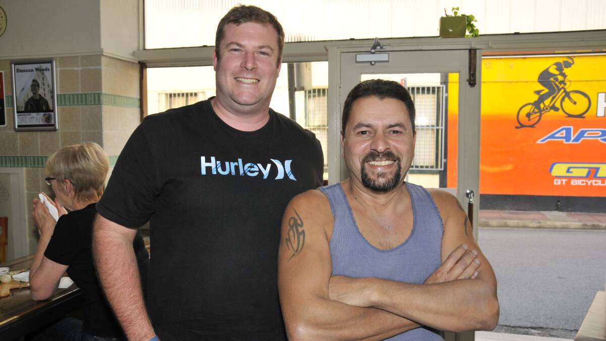 THE POURHOUSE: Bryce Robertson of Raymond Terrace and Eric Aiden of Bolwarra.