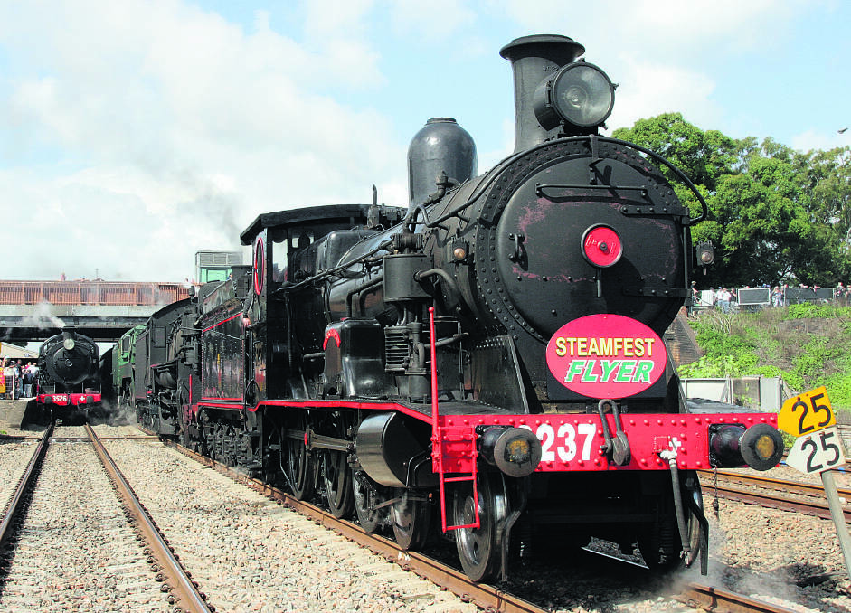 RACE: The 3237 is one of two locomotives consigned to race a tiger moth on Sunday.