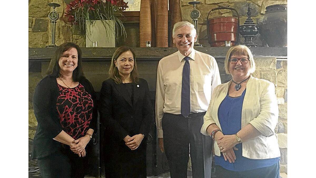 FRUITFUL:  Department of Premier and Cabinet senior export advisor Sharon Foster, trade and investment commissioner for South China and Hong Kong Cher Jones, Hunter Valley Wine Tourism Association chairman George Souris and business development manager Suzette Gaff at the trade and investment talks.  	 