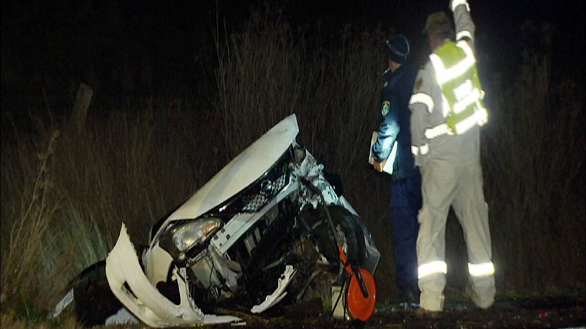 FATAL CRASH: The scene of a car crash at Willow Tree last month where a toddler was killed.