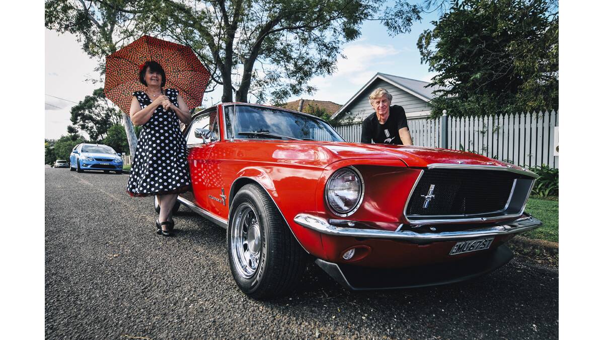 ORIGINAL MUSCLE CAR:  Sue Wilson and Kevin Richard with their Ford Mustang.