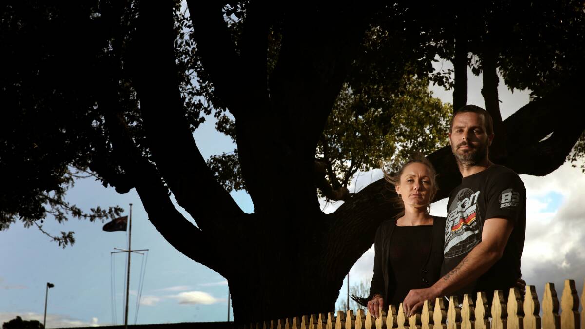 INQUEST WAIT:  Andrew Wilson with his partner, Kristie Salter of Rutherford. Andrew’s father, Brian Wilson, died in the Dungog floods.      				Picture by MARINA NEIL