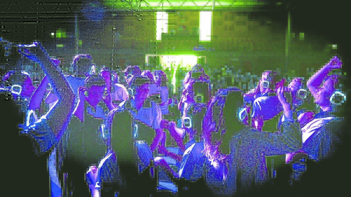  ON THE DANCE FLOOR: Francis Greenway High School students at the silent disco.
