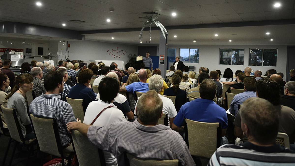 Almost 150 residents concerned by the proposed development of a Prayer Room in Louth Park met in Maitland Park Bowling Club on Tuesday night