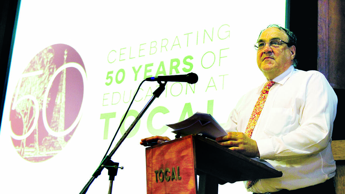 CELEBRATION PLANS:  Tocal principal Cameron Archer.  	Picture by PERRY DUFFIN 