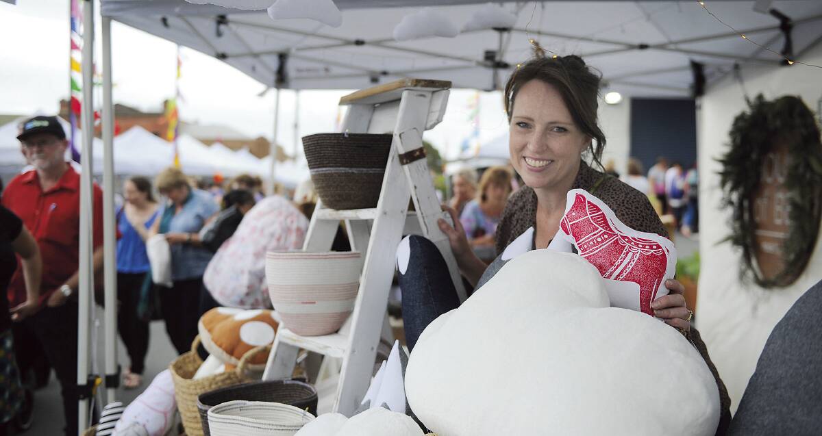 SUCCESS: Stallholder Kate Lorking at the Olive Tree Markets in the grounds of Maitland Regional Art Gallery.