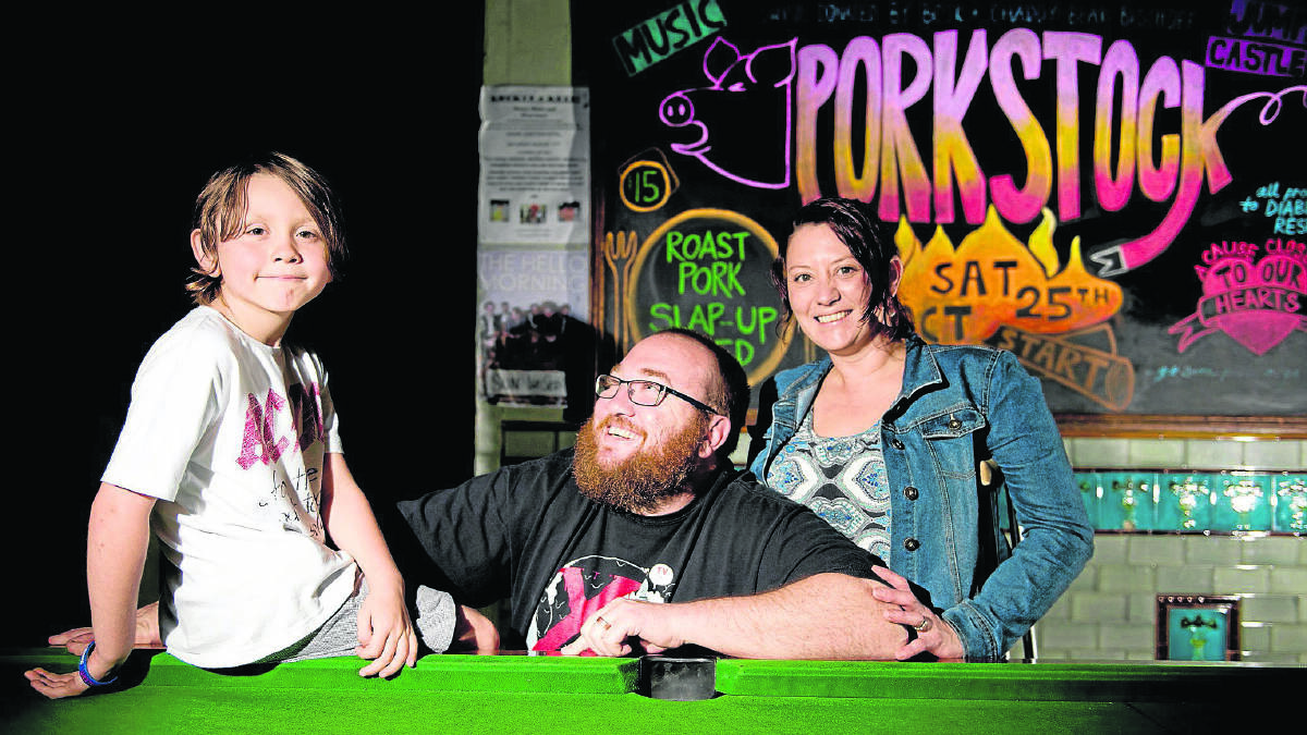 PREPARING FOR PORKSTOCK:  Darcy, Ben and Melissa Quinn.  	Picture by PERRY DUFFIN  