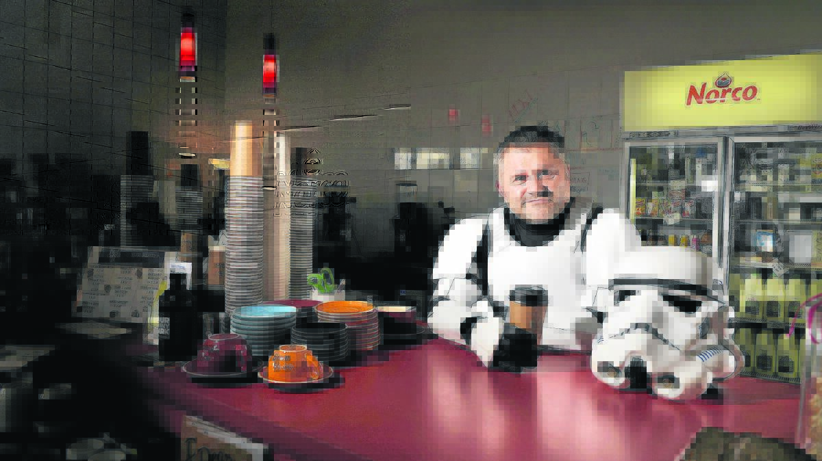 STORMTROOPER:  Glen Fredericks is crowd funding to bring The Empire Coffee Co to Maitland.  	Picture by PERRY DUFFIN 