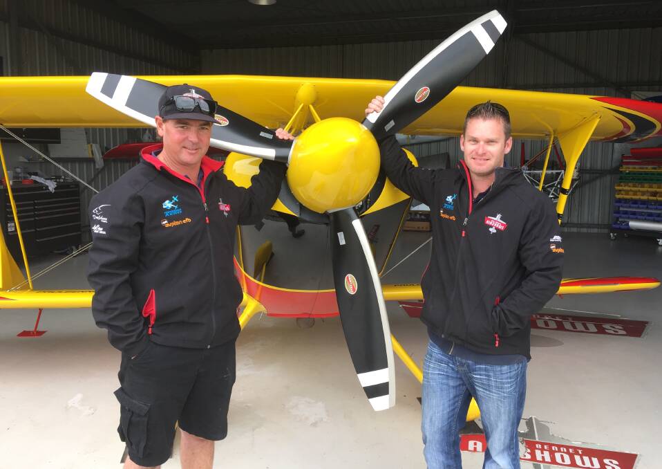 PITTS SPECIAL:  Ace stunt pilots Paul Bennet and Glen Graham are bound for China with their Pitts Special aircraft.