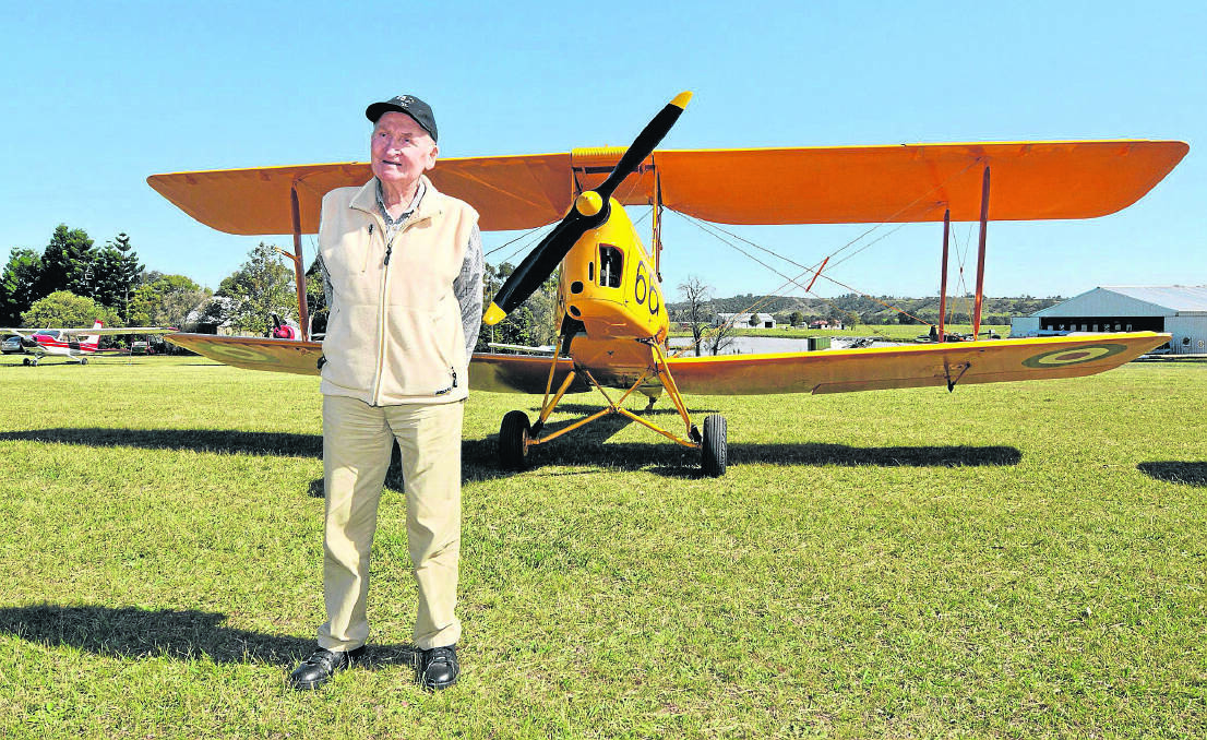 VETERAN: John Bailey, 91, is in the Great Tiger Moth Race to win it.