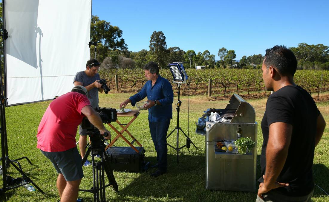 ON THE SET: John Torode matches wine and food in Pokolbin.  	Picture Max Mason-Hubers