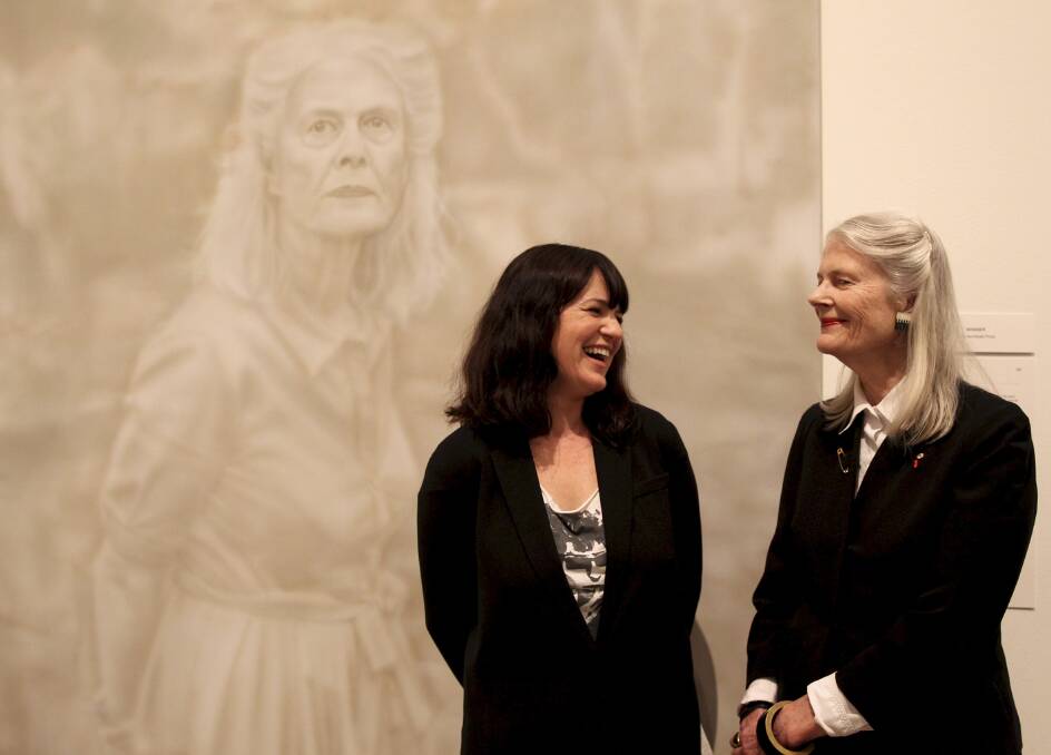 WINNER: Fiona Lowry with the subject of her Archibald Prize-winning portrait, architect Penelope Seidler. 	