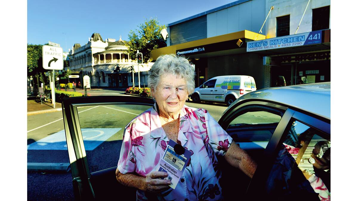 FED UP:  Audrey Convery often struggles to find a parking space because people are illegally using disabled parking spaces. 