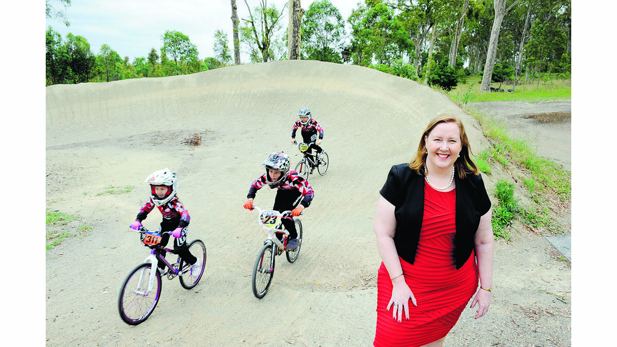 UPGRADE: Maitland MP Jenny Aitchison says the Maitland-Tenambit BMX club is worthy of the state grant. 	Picture by CATH BOWEN