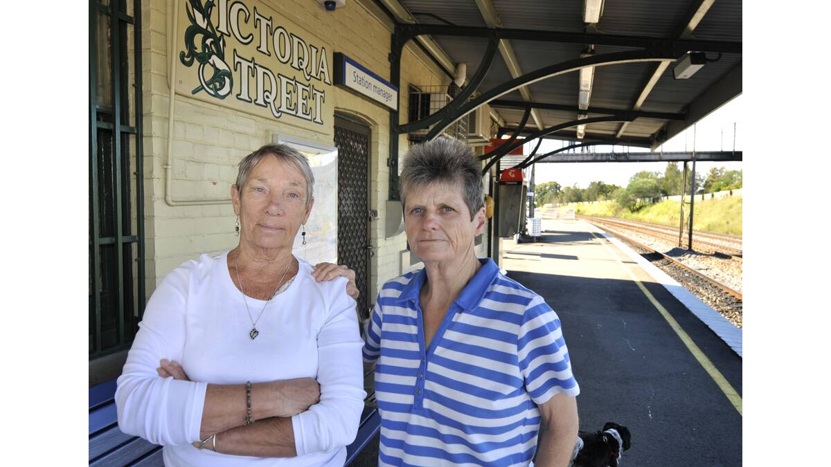 SLOWER TRIP:  Maitland Greens members Jenny Rooke and Sue Stanley put the rail-bus system to the test. Picture by PERRY DUFFIN 170414PD024