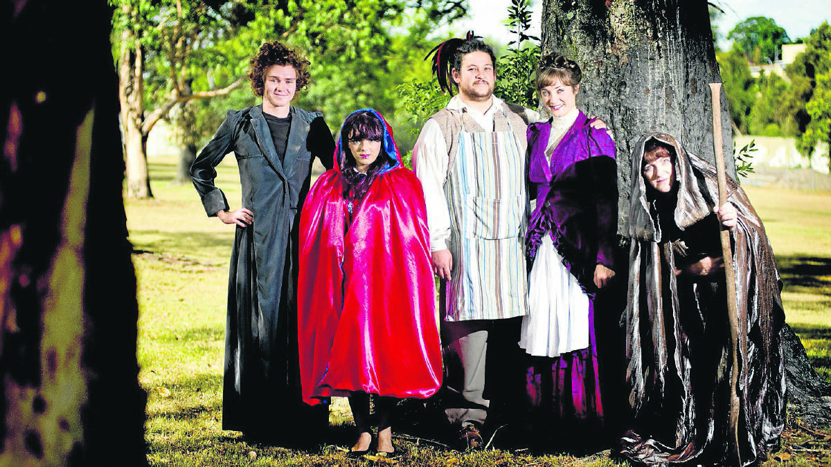 CHALLENGING MUSICAL:  Maitland Musical Society’s cast  for Into the Woods – Michael Andrews, Alycon Manen, Guilherme Noronha, Melissa Ingles and Jenny Ingles. 	Picture by PERRY DUFFIN 290315PD261