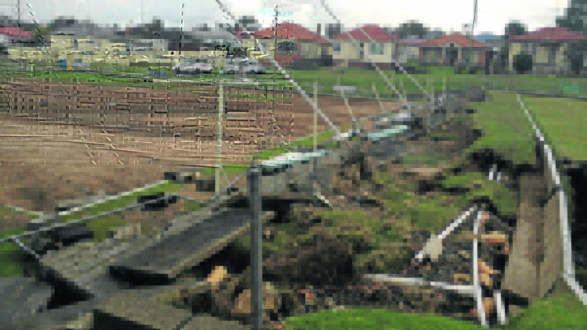 Some of the storm damage at Telarah Bowling Club.