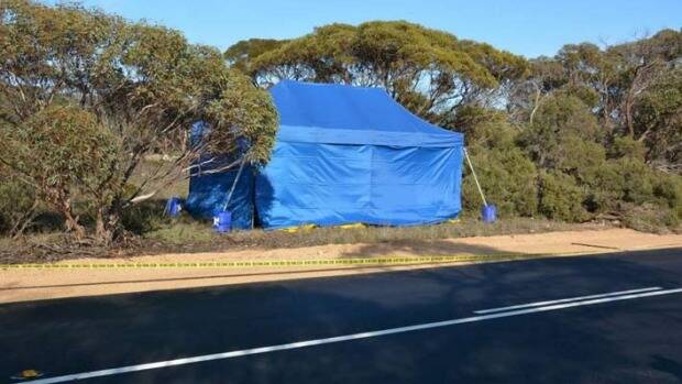 The crime scene where a little girl's remains were found in a suitcase at Wynarka, South Australia. Photo: Murray Valley Standard
