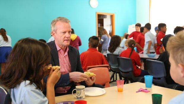 Professor Pasi Sahlberg is full of praise for Walgett public school in the country town of northern New South Wales where he attended their Breakfast Club.  Photo: Louise Kennerley