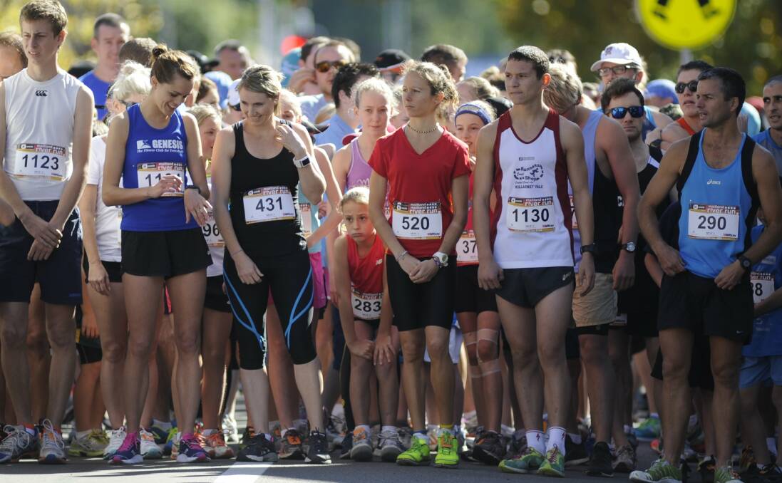 Competitors in last year's Maitland River Run at the starting line.
