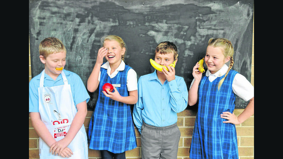 EATING HEALTHY:  Morpeth Public School students Fletcher, Evie, Rory and Eden.   