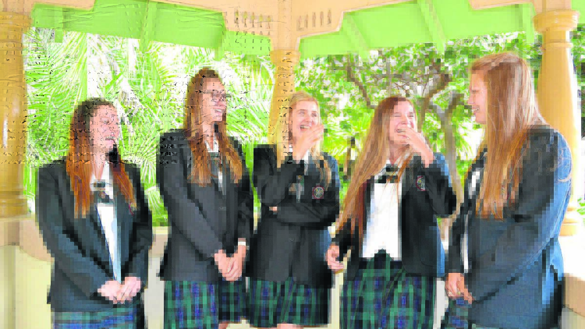 MOCK TRIAL WINNERS: All Saints College, St Mary’s Campus mock trial students Samara Peterson, Emily Shakespeare, Lilli Thompson, Isabella Mattsson and Eliza Mathews.