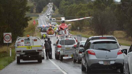 TRAGEDY: Crash north-west of Singleton claims two lives. Picture by Shannon Dann.