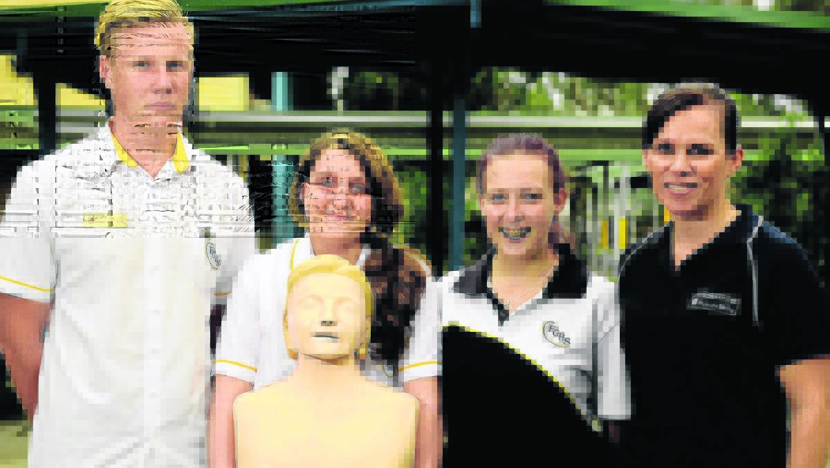FIRST AID TRAINING: Jaye Fraser, Samantha Farnham, Danielle Keith and Tanya Brunckhorst after their first aid training at Francis Greenway High School.