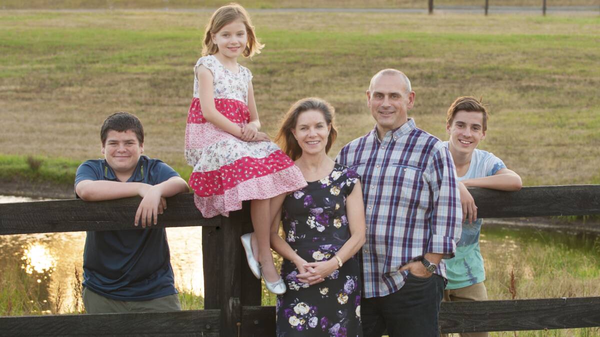 Maitland's NSW Liberal candidate Steve Thomson with his wife  Kerri and their three children Campbell, Alex and Mackenzie.