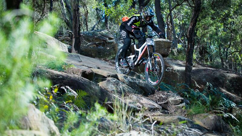 Graeme Mudd on his way to winning the NSW-ACT Downhill Championships. Photo by OuterImage.com.au.