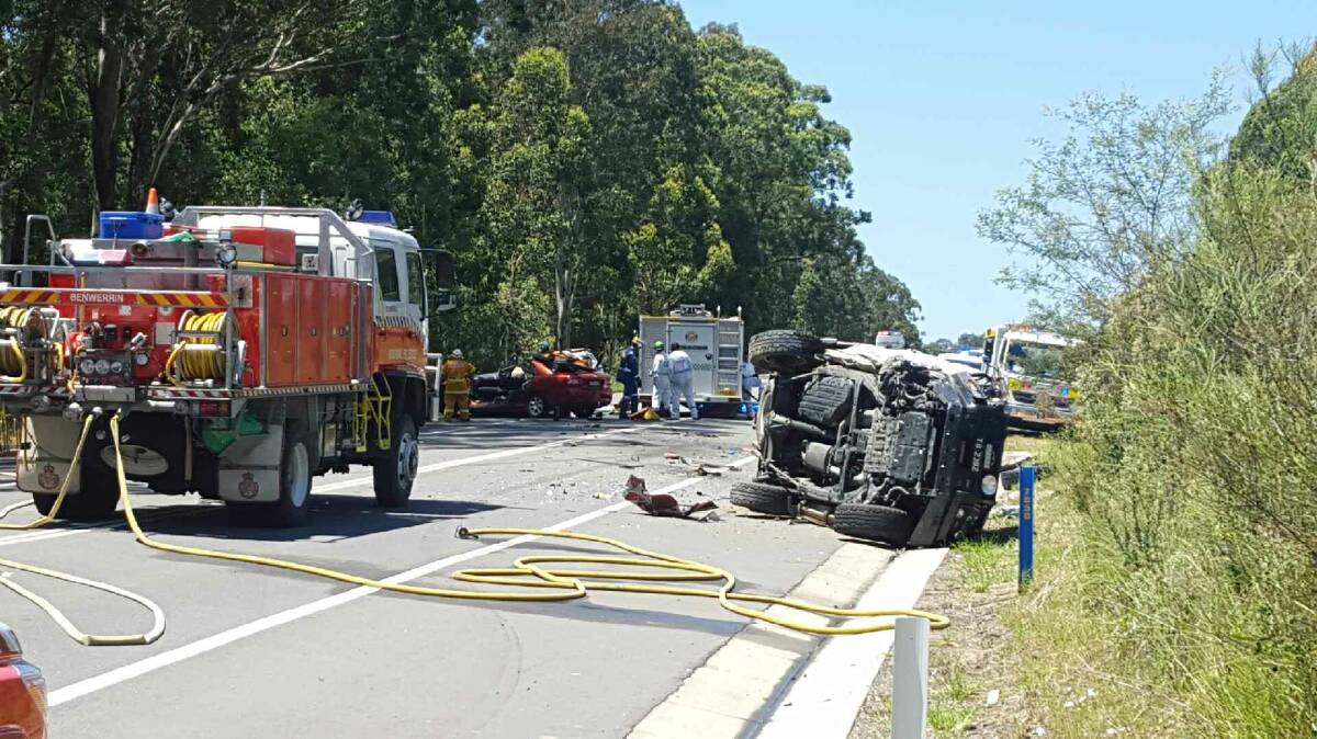 The scene of a serious crash at John Renshaw Drive on February 14. Photo: Perry Duffin.