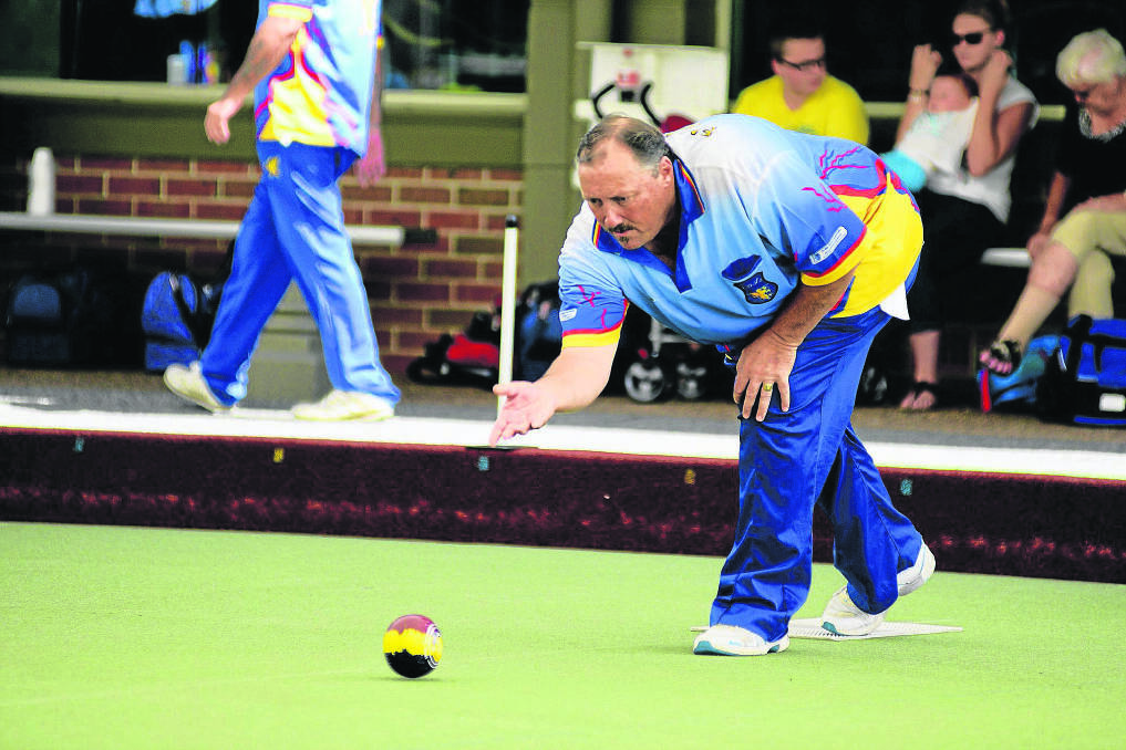 EASY WIN: East Maitland lawn bowler Clay Parker. Picture by PERRY DUFFIN