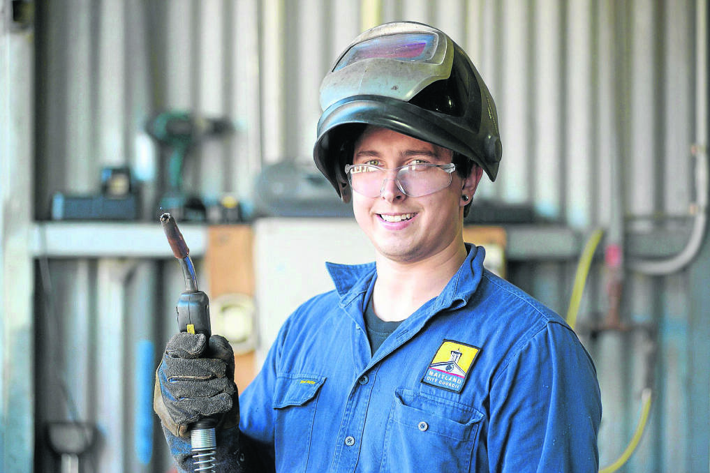 TWICE AWARDED:  Maitland City Council apprentice boiler maker Cameron Baxter has been recognised with two regional awards for his fabrication work. 	Picture by STUART SCOTT