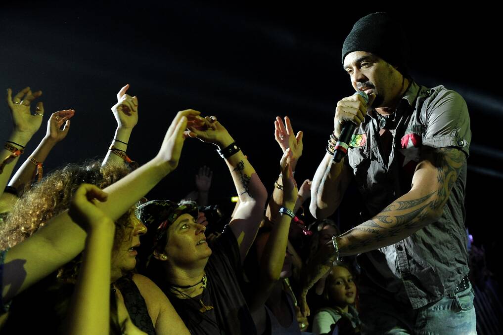 BACK FOR BLUESFEST: Michael Franti performs at Byron Bay's Bluesfest.