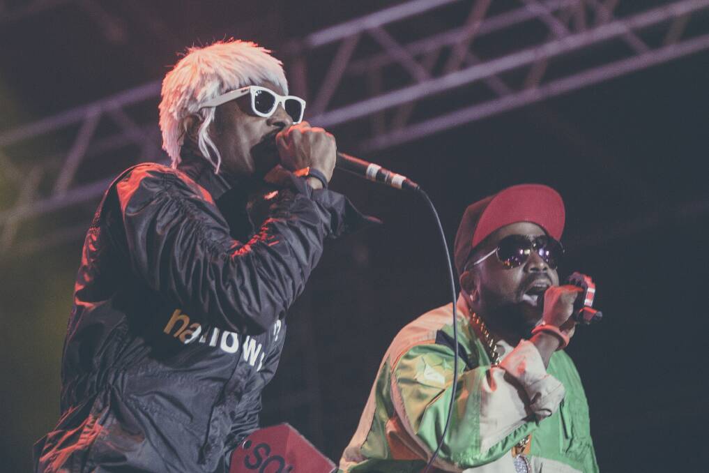 Outkast perform to a massive crowd in Splendour In The Grass' Amphitheatre.
