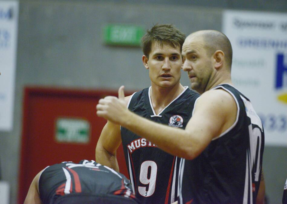 AFTER ANOTHER WIN: Maitland Mustangs captain-coach Luke Boyle (right).