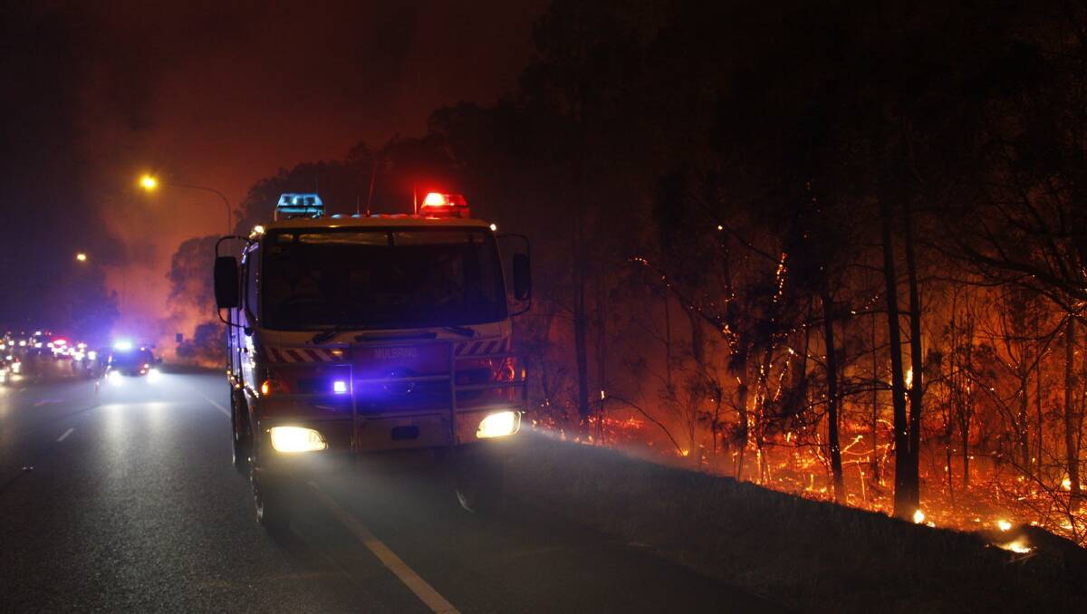 The fire at Beresfield on October 5. Picture: MJF Productions Australia